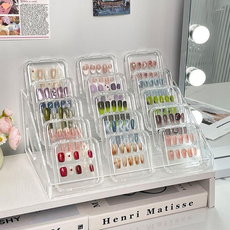 Set 50 Hộp đựng nail box móng tay hộp nail box trong suốt hình vuông cao cấp -Hộp đựng mi fan bằng nhựa mica 88837