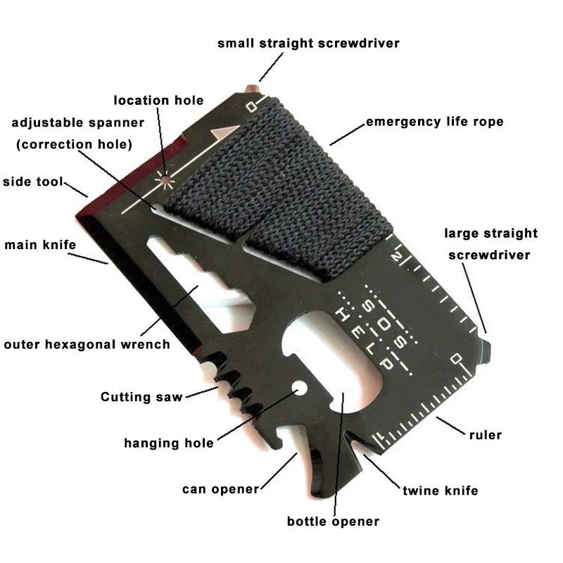 EDC Credit Card Multifunctional Pocket Hunting  Outdoor Sports Camping Hiking Survival Rescue Emergency Tools Multi Tool 1
