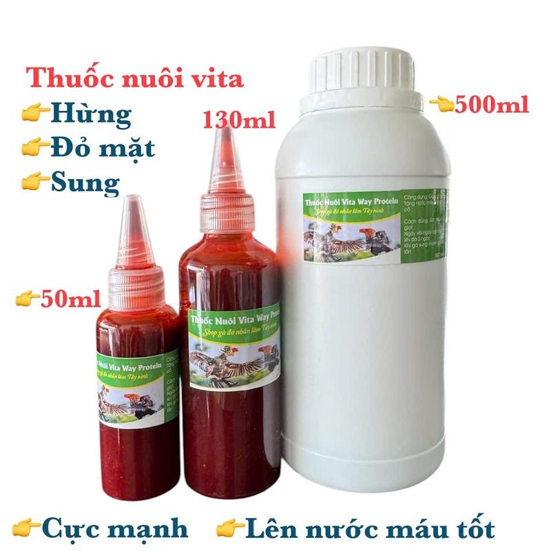 Thảo dược Vita protein dinh dưỡng giúp tăng cường sức đề kháng và thể lực cho gà chọi Mua 130 ml khuyến mãi 20ml bcomplex thảo dược