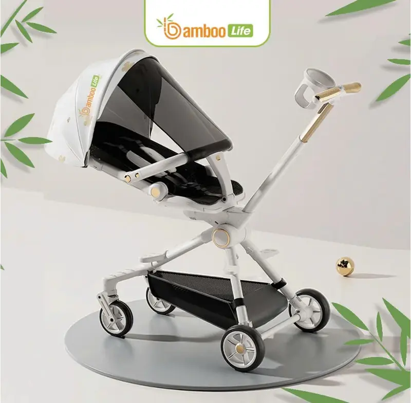 Xe đẩy gấp gọn cho bé Bamboo Life xe đẩy 2 chiều an toàn cho bé đa năng tiện dụng cho mẹ 3