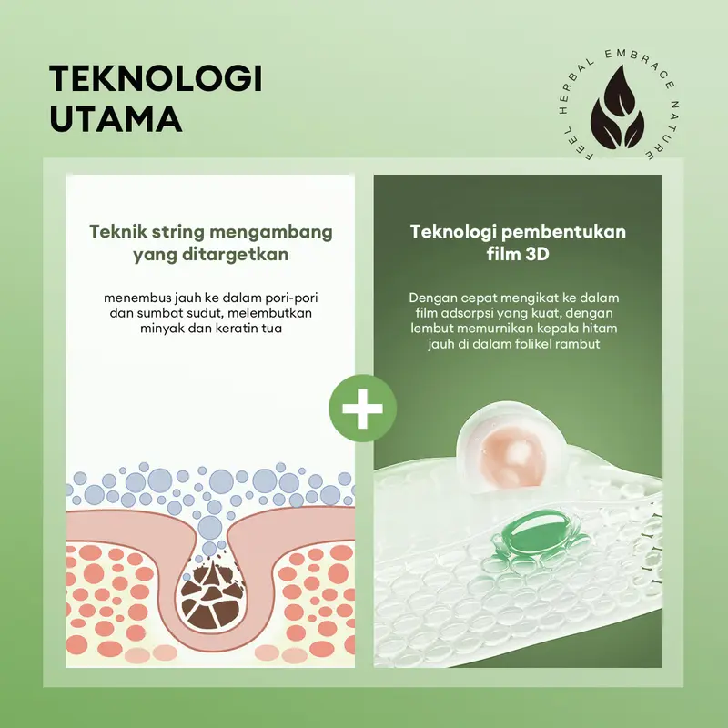 【BPOM】【COD】【READY STOCK】HerBaay Blackhead Mask Pembersih Komedo Nosemask 30ml+100pcs Removal paper-BPOM 6