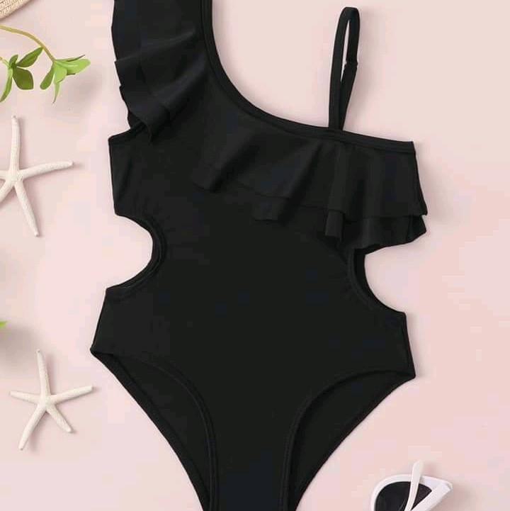 Bộ Bikini lệch vai tặng kèm băng đô cho bé gái đồ bơi