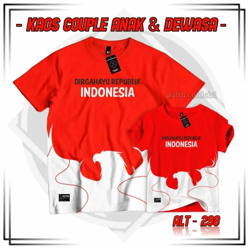 BAJU COUPLE AYAH ANAK LAKI LAKI KEMERDEKAAN 2024 TERBARU // KAOS ANAK LAKI LAKI ALTHA CODE ALT 298 MOTIF GARUDA KEMERDEKAAN 1-10 TAHUN