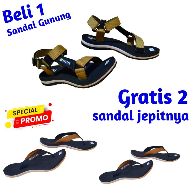 HOT Beli 1 Sandal gunung Gratis 2 Sandal jepit/promo Beli1 gratis2 sandal  pria terbaru/sandal gunug dewasa/sandal/sandal gunung pria dewasa/saandal gunung pria outdoor Sandal Karet Kasual Canvas 4