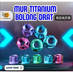 Mur Titanium Bolong M6 M8 M10 M12 drat 10 12 14 17 Asli Thailand