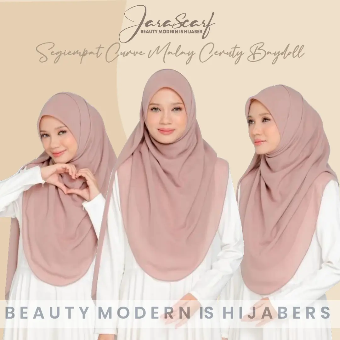 Jilbab Segiempat Oval Curve Ceruty Babydoll Jara Scarf Kerudung Instan Wanita Syari Square Muslim Hijab ala