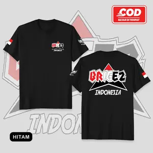 INDOKAOS - Kaos distro motif BRIGEZ INDONESIA Viral terbaru baju CLUB MOTOR pria dan wanita tersedia 9 warna - F105 Cocok Untuk Pria & Wanita