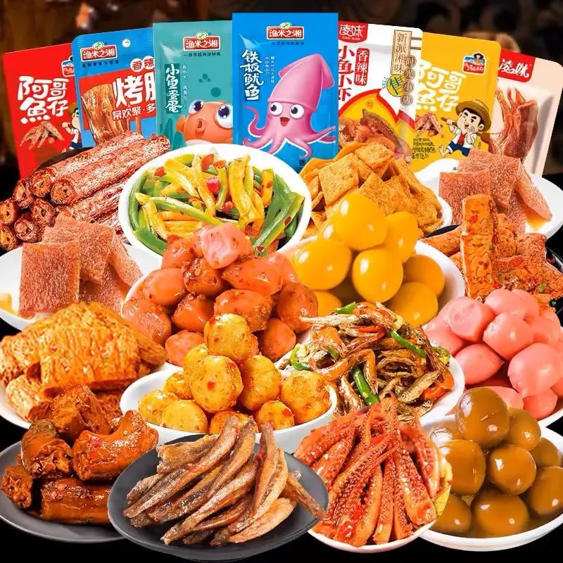 Set Gói ăn vặt cay ( thanh cua - thịt nướng - xúc xích -dạ bò-tôm nõn -râu mực)