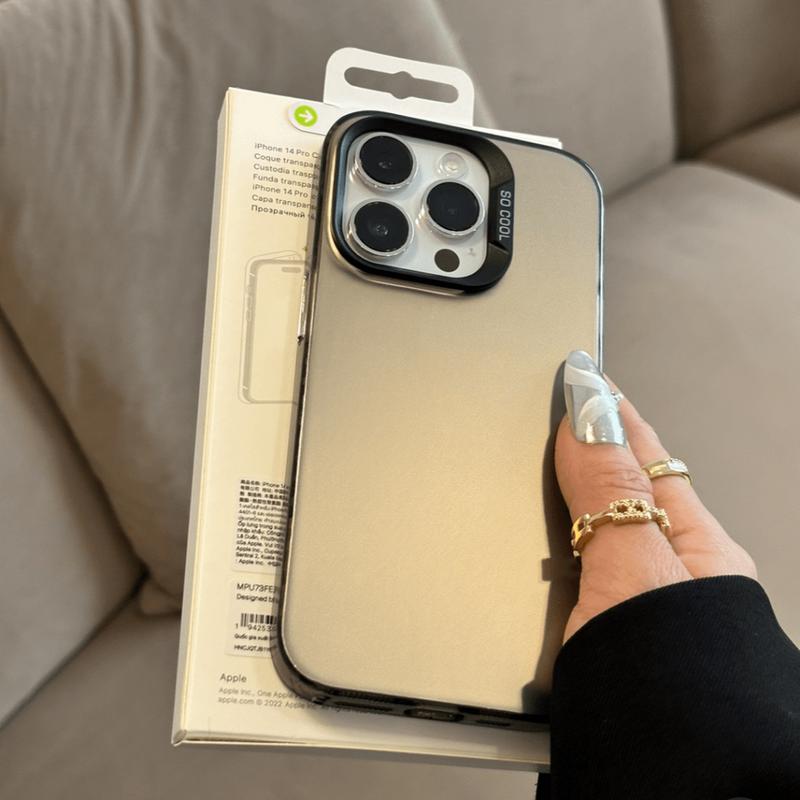 เคสโทรศัพท์มือถือ ซิลิโคนแข็ง  กันกระแทก หรูหรา สําหรับ สีดำ  IPhone 12 7 15Plus 14 13 11 Pro MAX 8 6 7 6S Plus X XR XS หน้าจอ 4
