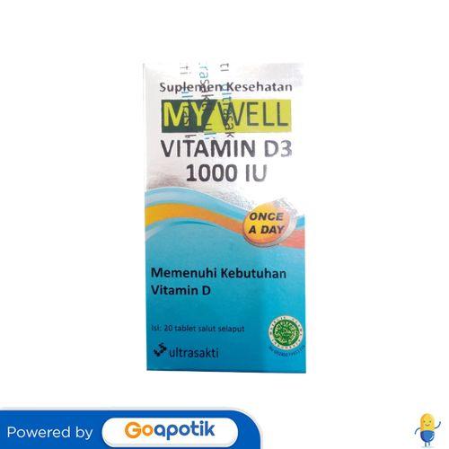 Gambar MYWELL VITAMIN D3 1000 IU BOTOL 20 TABLET dari Apotek Farma Medika by GoApotik Kota Tangerang Selatan Tokopedia