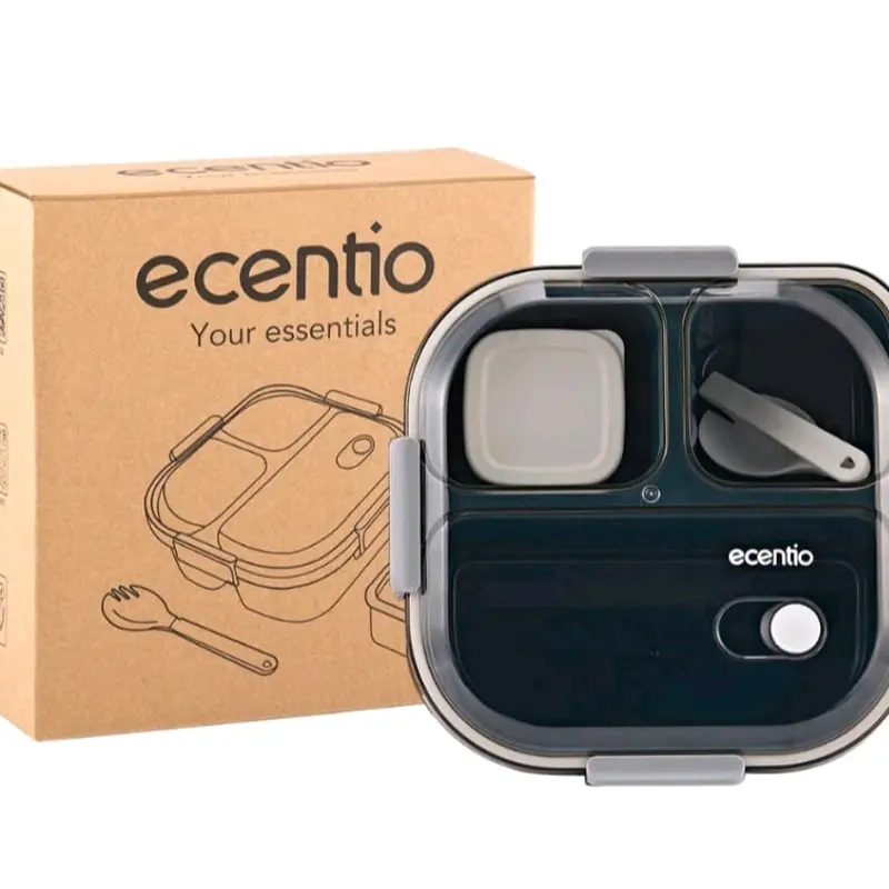 Lunch Box Ecentio Biru 1100ml 3skat Kotak makan Bekal Tempat makan ecentio 1100ml 3skat 0