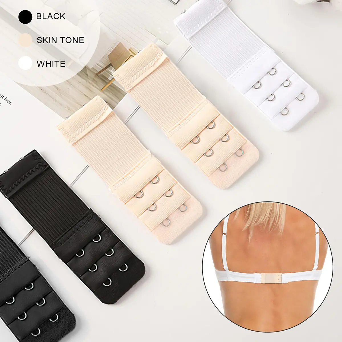 Women Adjustable Bra Extender Strap 2 Hooks Extension Buckle Clip On Strap Underwear Belt Adding Intimates Accessories