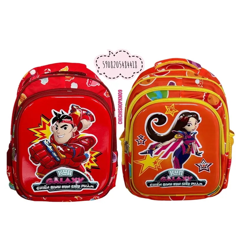Balo Kun Siêu Phàm 42x31x21cm Mới 2024 Ba Ngăn Đựng Đồ To Cặp Đi Học Trẻ Em Tiểu Học - Vải 600D/PU, Mouse Thúc Nổi Đẹp 4