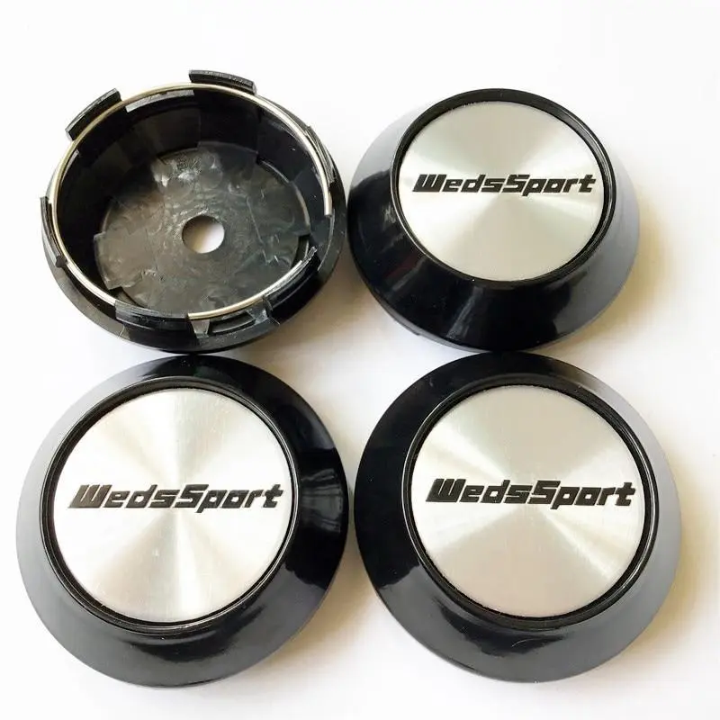 Cars 4pcs 68mm WedsSport Wheel Center Caps Hub Weds Sport Logo Emblem Badge Rims Cover Car Styling Accessories