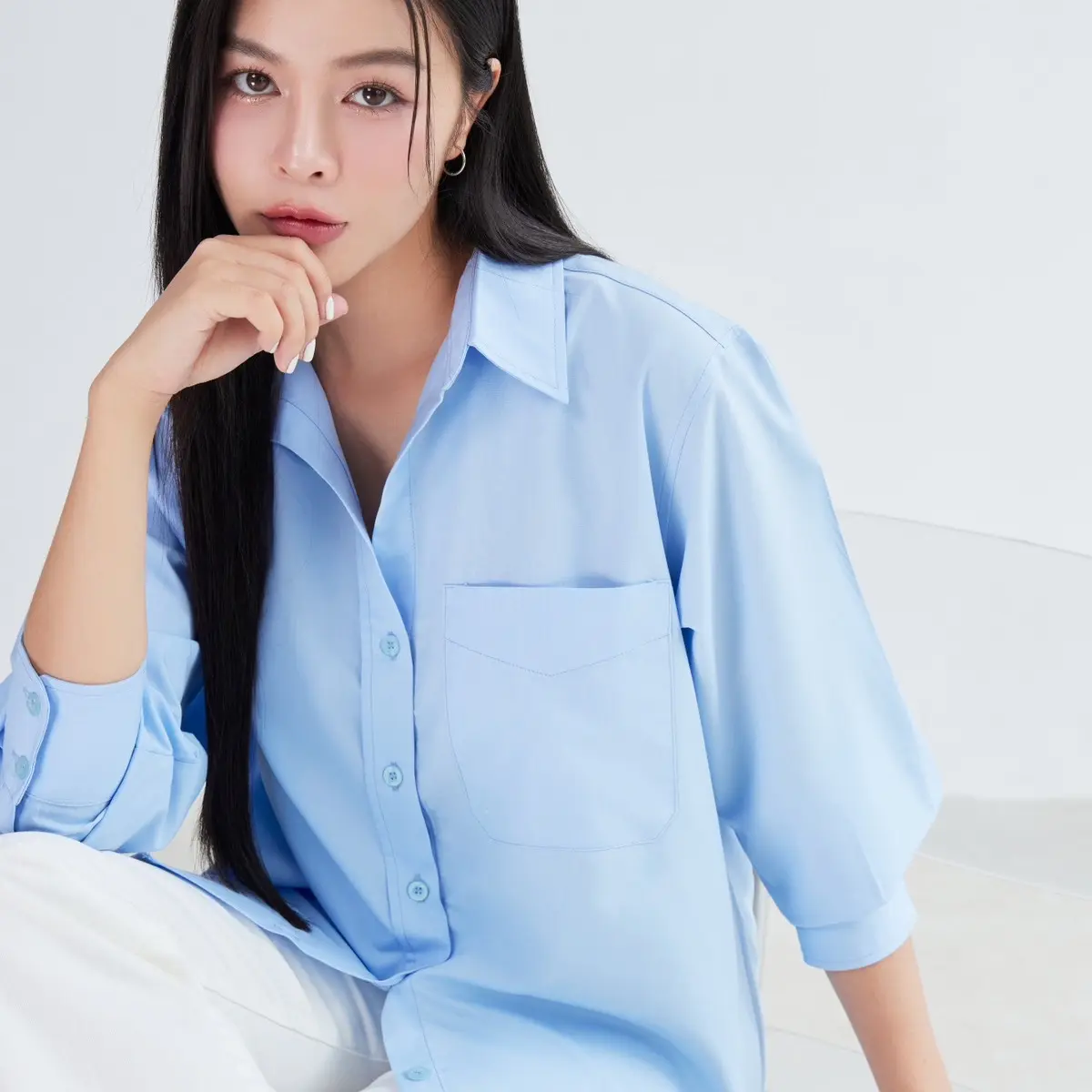 AOEM STUDIOS - COLOR ME SHIRT - Áo Sơmi  Nữ  Tay Dài Dáng Thoái Mái