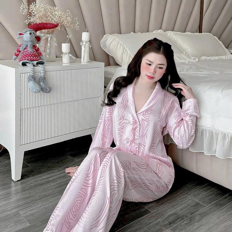 Pijama lụa satin BY.SAY HI BEAUTY quần dài tay dài cho nữ - Women 1