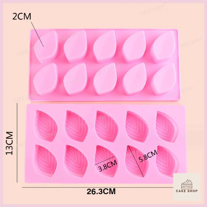 Khuôn Silicon Hình Lá Dễ Thương Làm Rau Câu, Bánh Da Lợn, Socola, Pudding, Sáp Nến 2