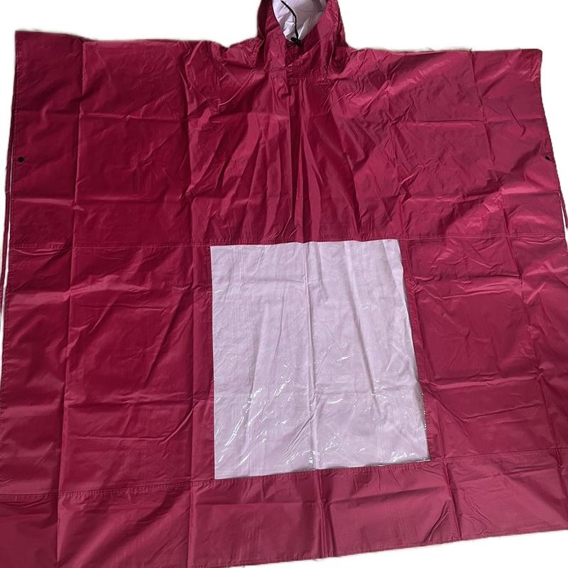 Áo mưa 2 tà 1m45 thân rộng kiếng đèn vải dù vân tổ ong loại 1 lớp keo pu mặt trong màu trắng chống thấm tốt vải nhẹ ( cao từ 1m45-1m58)