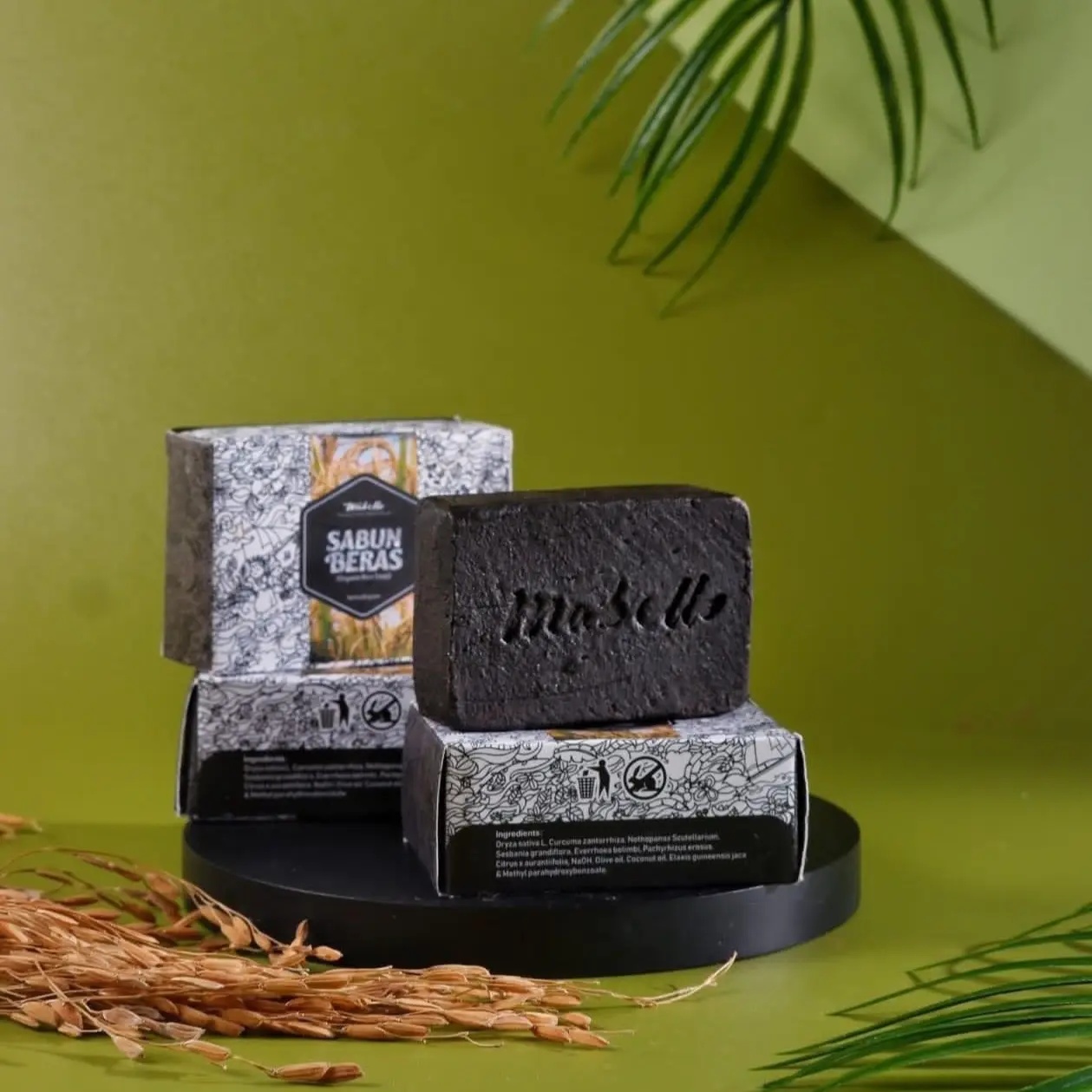 MABELLO Sabun beras hitam original/Sabun Bedda Lotong/membantu mecerahkan kulit dan melembabkan kulit