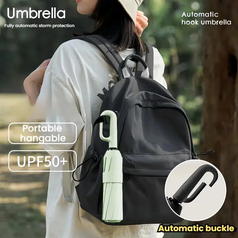 Rain or shine, sun protection, anti-UV folding sunshade umbrella for men and women fully automatic buckle umbrella