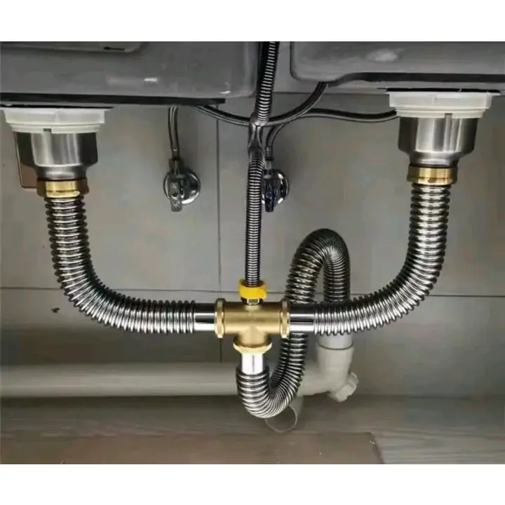 Bộ xả chậu 2 hộc  inox 304 cao cấp 4