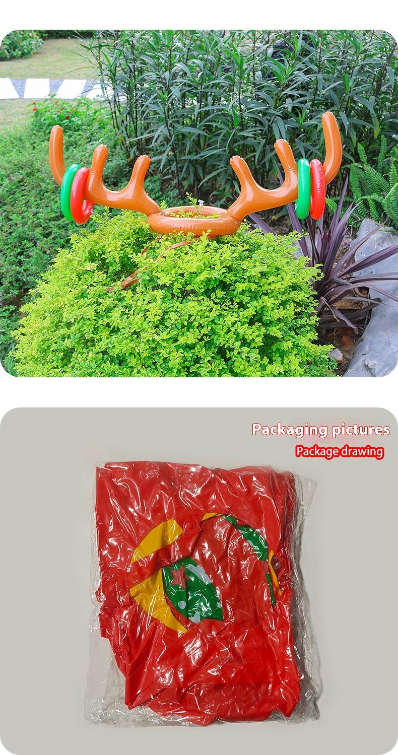 Product Introduction of Inflatable Toys Christmas Inflatable Antlers Hoop Children's Inflatable Game Hoop Throwing Hoop Toys 3