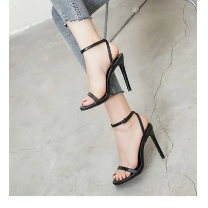high heels silky bisa cod Hak Sangat Tinggi (di atas 8 cm) wanita sandal Sendal 4