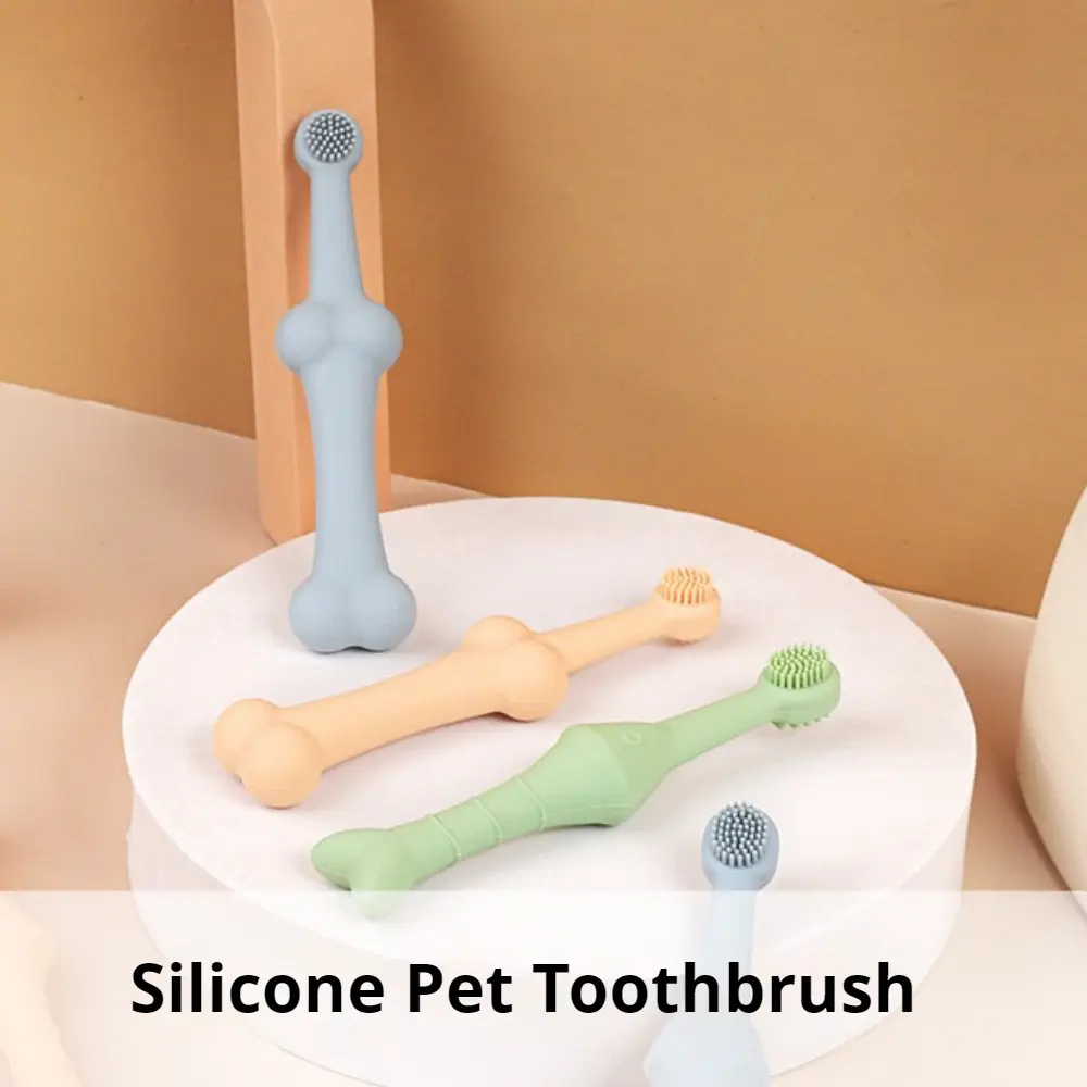 Pet multifunctional silicone cleaning finger toothbrush cat dog brushing cleaning toothbrush black chin oral cleaning kit