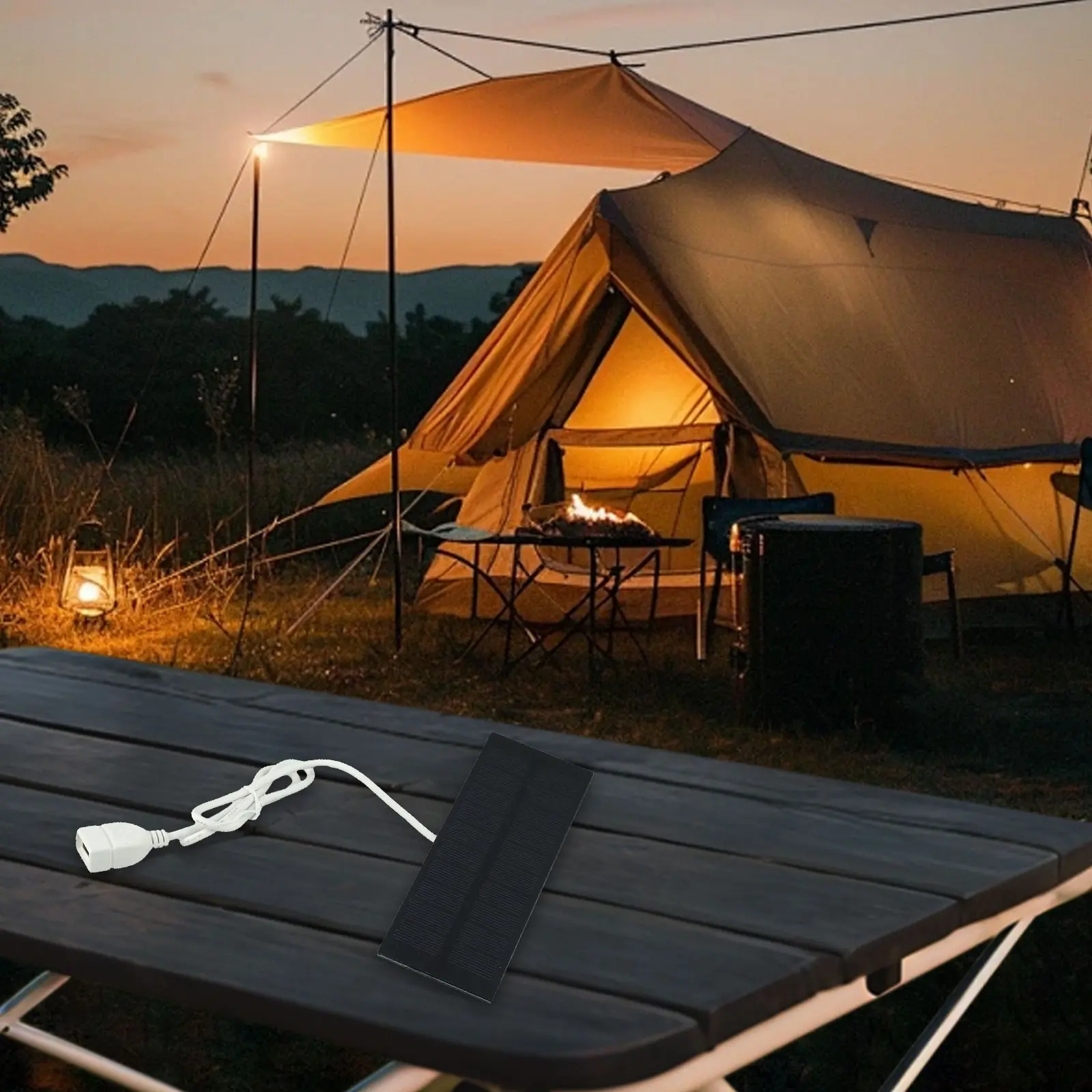 2W Solar Panel Charger Mobile Power Bank Light Fan Charger Charge 3.7-5V Battery