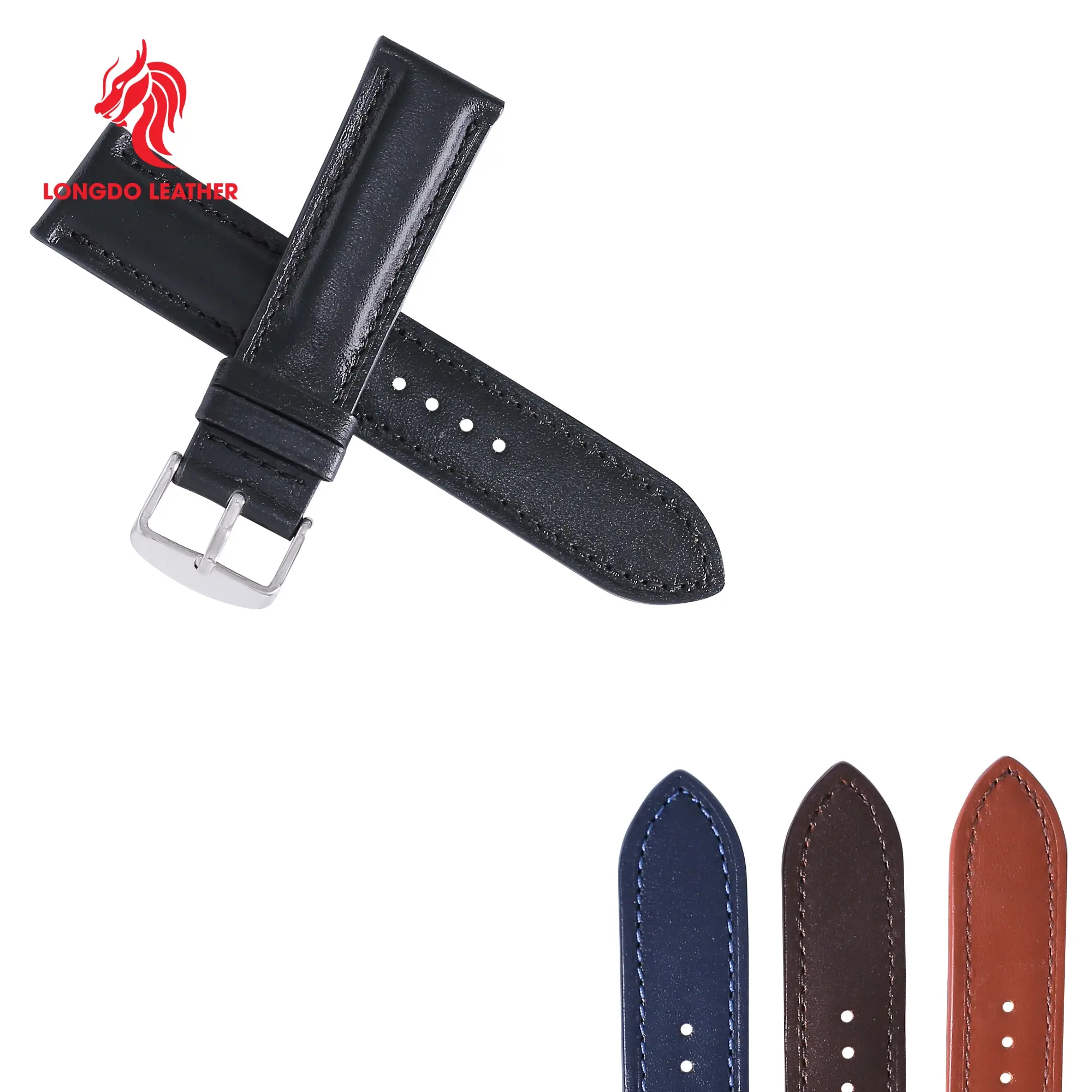 Dây da đồng hồ nappa mềm dẻo size 18/20/22/24 - thương hiệu Longdo Leather - NAPPA
