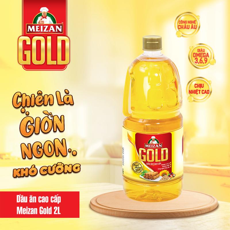  Dầu ăn Meizan Gold 2L Kết Hợp Từ 03 Loại Dầu Tự Nhiên Cao Cấp Chịu Nhiệt Cao Giảm Nguy Cơ Cháy Khét 