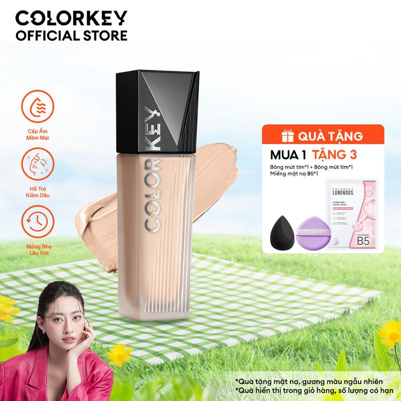 [DEAL HOT] Kem Nền COLORKEY PHIÊN BẢN NÂNG CẤP Chân Ái Cho Da Dầu Cho Lớp Trang Điểm Lì Mỏng Nhẹ, Không Dễ Xỉn Màu 30g