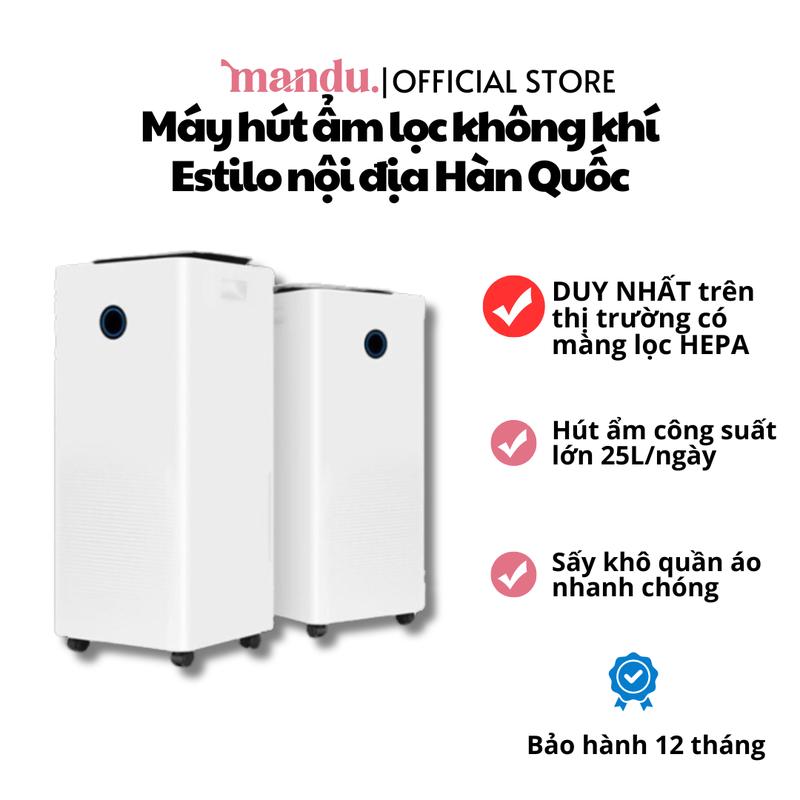 Máy hút ẩm lọc không khí Estilo Hàn Quốc, công suất lớn, lọc bụi mịn, khử mùi hôi, sấy khô quần áo