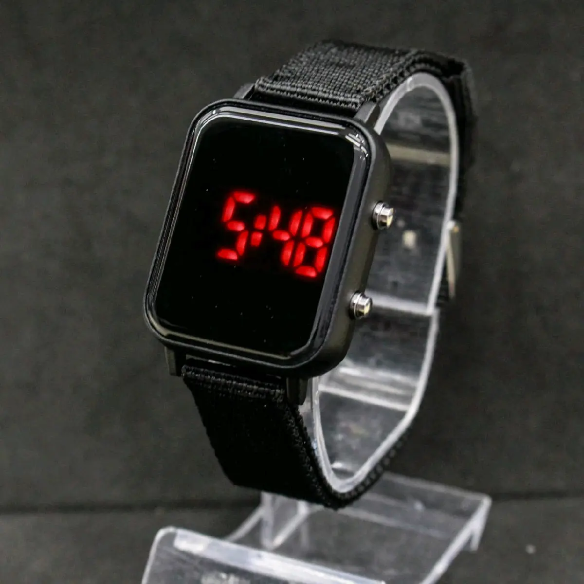 Jam Tangan Wanita LED Digital Watch unisex pria wanita Tali Nylon kanvas Terbaru Digital