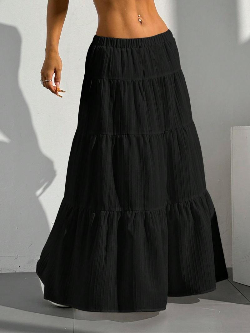 Product Introduction of Women's Solid Color Skirt, Casual Fashionable Long Skirt for Daily Wear, Ladies Bottoms for All Seasons 6