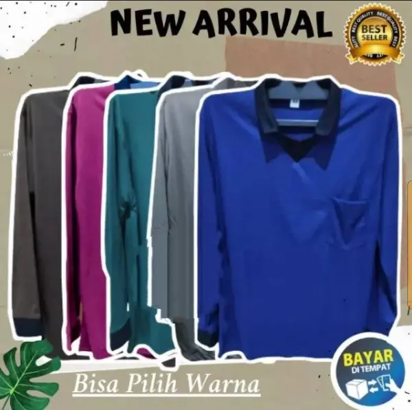Paket 100 RB Dapat 8 Pcs Kaos Sawah Kerja Proyek Petani Lengan Panjang Termurah Polos