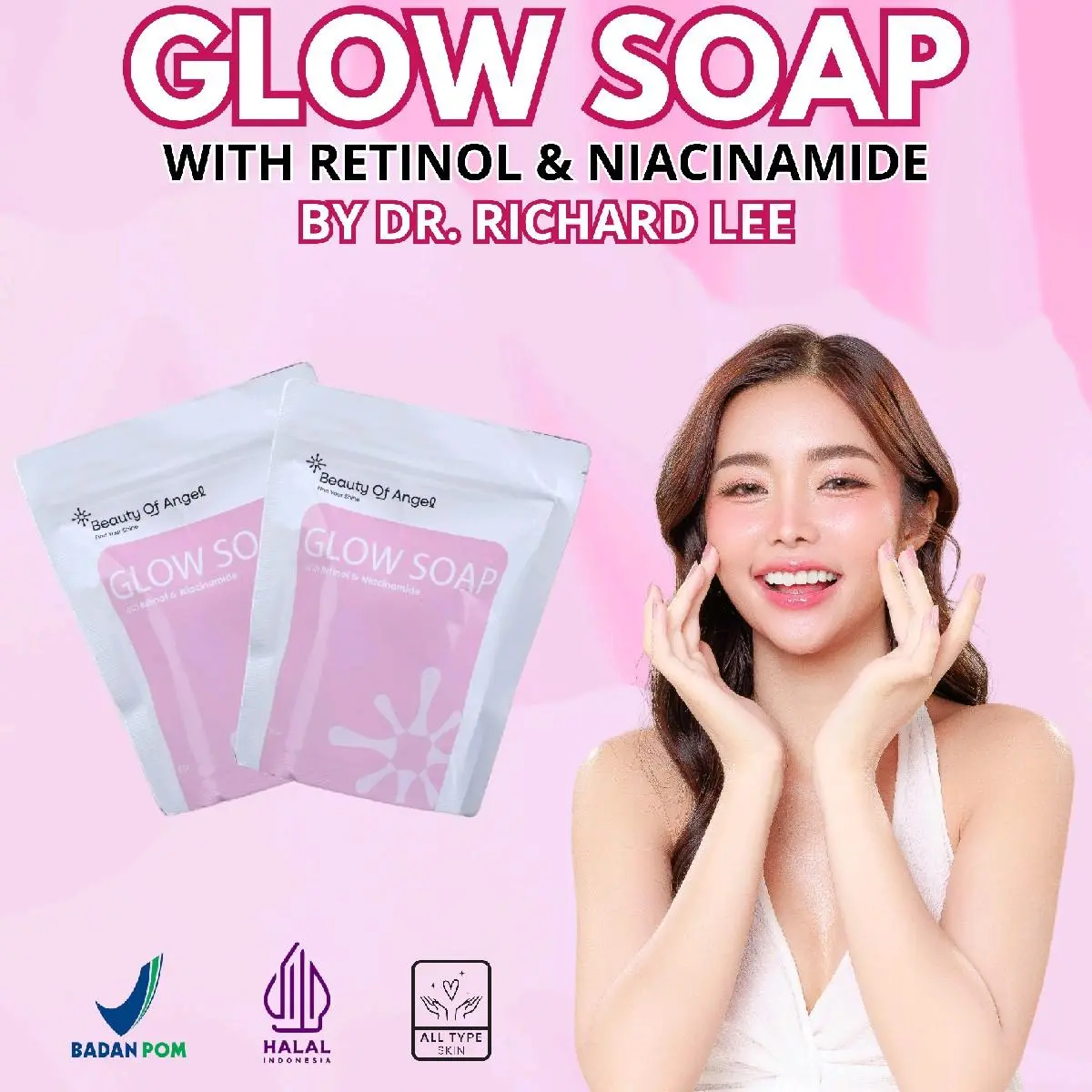 Beauty of Angel Glow soap 40gr Sabun pencerah wajah dan badan Bodycare Cair Tubuh kulit Kering mencerahkan badan dan Tangan | Membersihkan kulit Kusam kandungan retinol niacinamide penghilang jerawat Best Seller Melembutkan Wangi Mandi Perawatan Terlaris