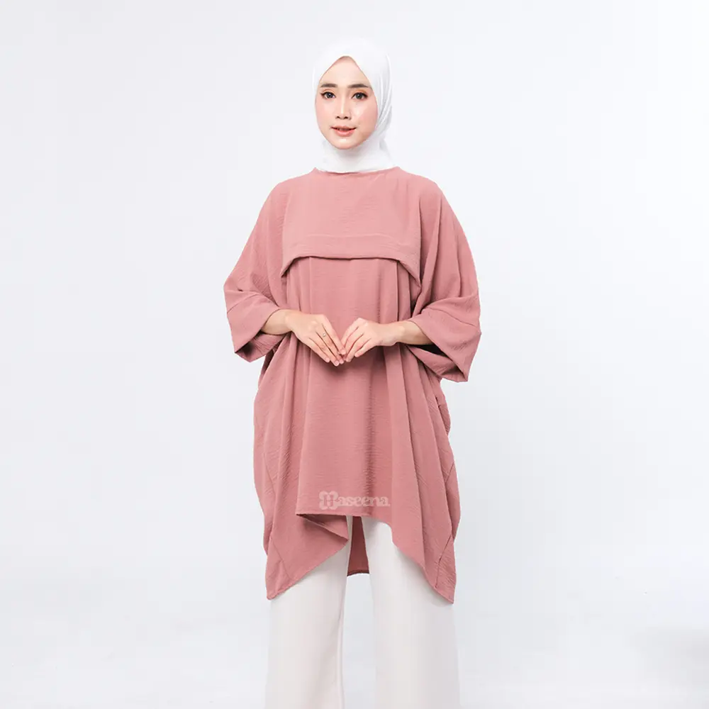 Haseena - Humaira Tunik Crinkle Airflow // Tunik Kaftan Batwing Tebal Nyaman