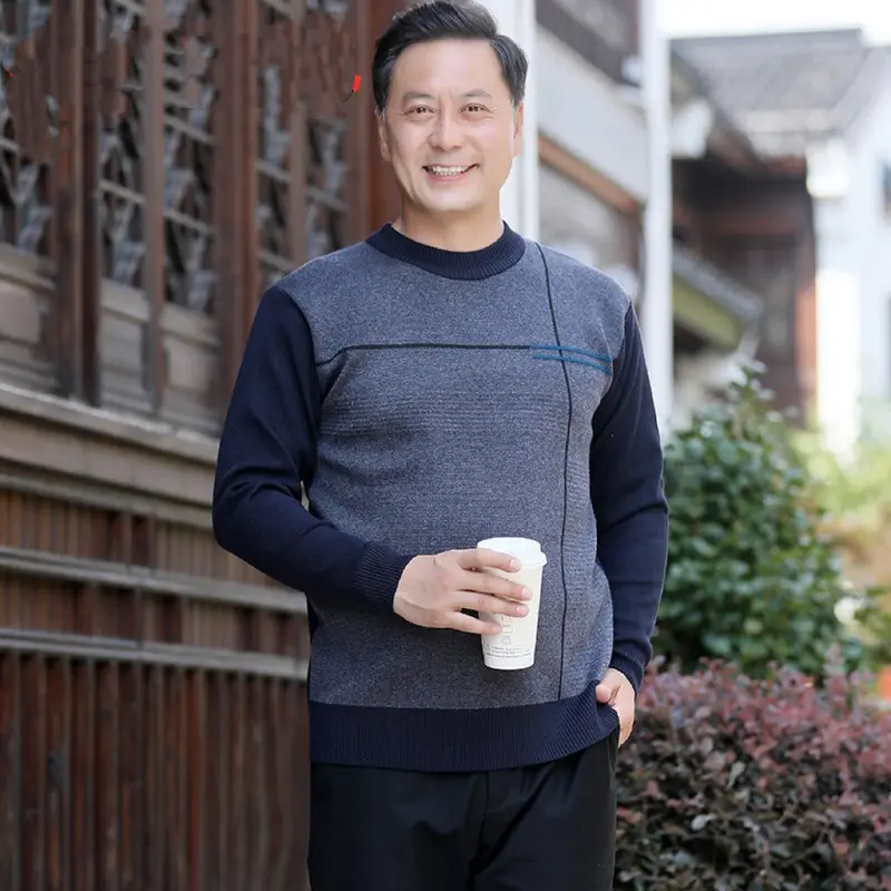Áo len nam trung niên cho bố  dày dặn cực ấm, áo len cho người trung tuổi, áo len cho người già Menswear Shirt 1