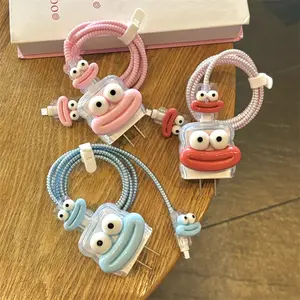 【FERDY】Casing Pelindung Pengisi Daya Jelek Lucu Anti Putus Set Casing Pelindung Kabel Data Cocok untuk IP