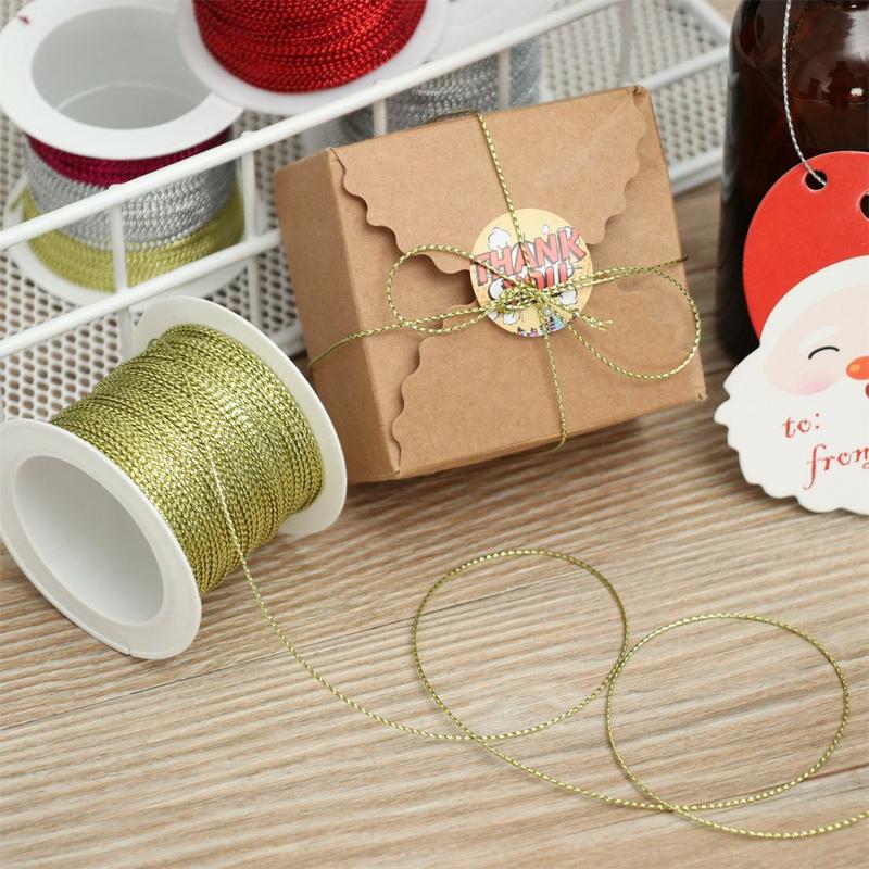 Dây buộc hộp quà, Dây kim loại, Dây gói, Ruy băng Dây kim tuyến, Dây thẻ Rỗng 20 / 100 mét, Thích hợp để trang trí, Lý Tưởng cho Giáng sinh 7