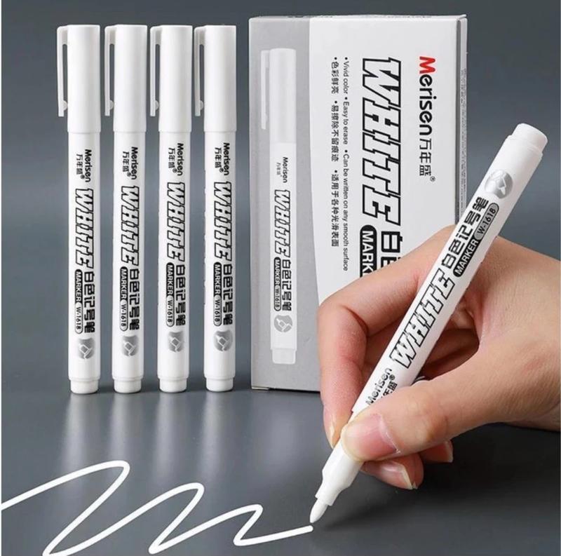  Bút Xóa White Marker Xóa Số Trên Vải Tranh Canvas Bút Lông Vẽ Tranh Màu Trắng Chống Thấm Nước Nhanh Khô Tiện Dụng Bút Lông Dầu Mực Trắng 