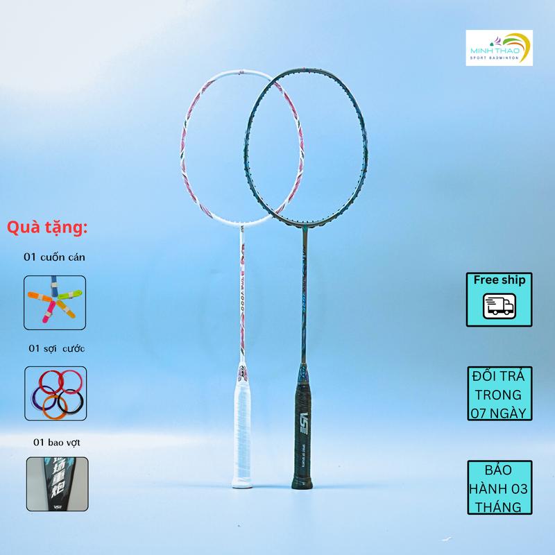  Vợt cầu lông vs titan 1000 căng max 16,2kg mua kèm cuốn cán và túi đựng bảo hành 3 tháng,được lên cước miễn phí Cán Vợt Carbon,sport 