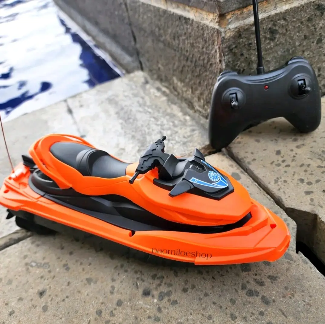 RC Remote Control Speed Boat Kapal Robot Motorboat Jetski Cocok Sebagai Kado Anak Baterai Hadiah Kolam Toys perahumainan darikayu