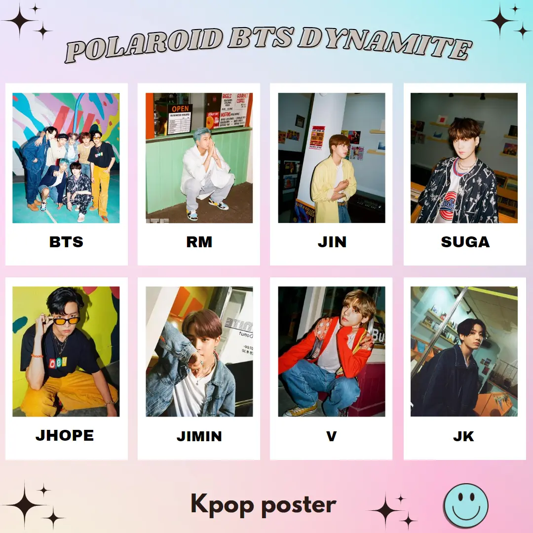 PAKET FOTO POLAROID BTS DYNAMITE UK. 2R [READY STOK]