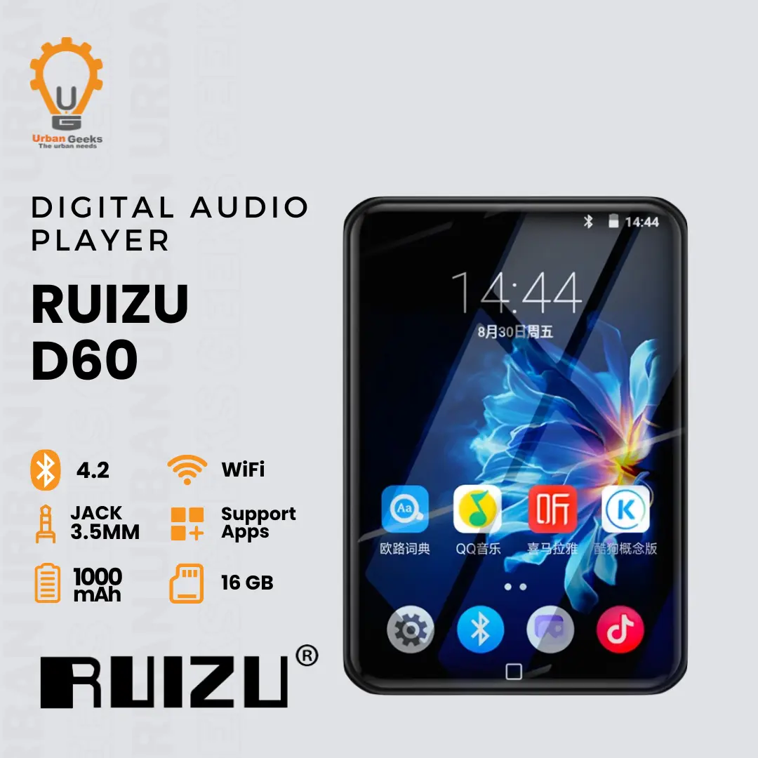 RUIZU D60 WiFi Android MP3 Player 3.5” IPS Touch Screen Bluetooth 4.2 Video Player