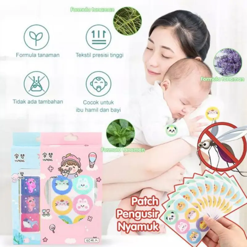 Stiker anti nyamuk pengusir nyamuk aman untuk bayi dan dewasa isi 36pcs bermotif/Pengusir Nyamuk Patch