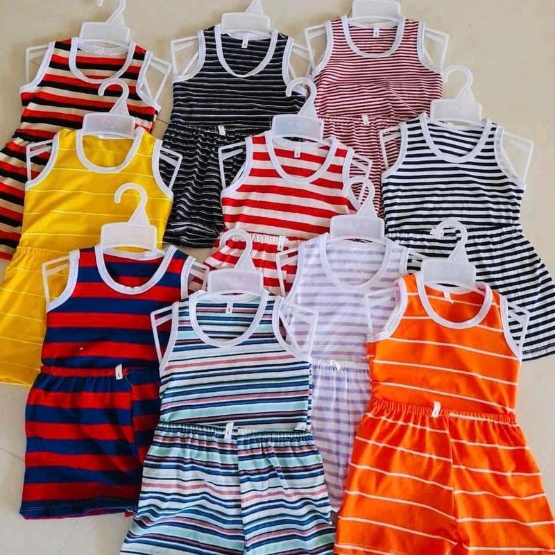 Combo 5 bộ 3 lỗ quần áo cotton sọc kẻ mặc hè nhiều màu sắc khác nhau cho bé trai,be gái size 5-17kg