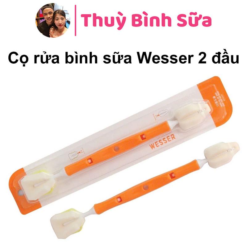 Cọ rửa bình sữa Wesser 2 đầu đa năng, dụng cụ vệ sinh bình sữa, núm ti cao cấp