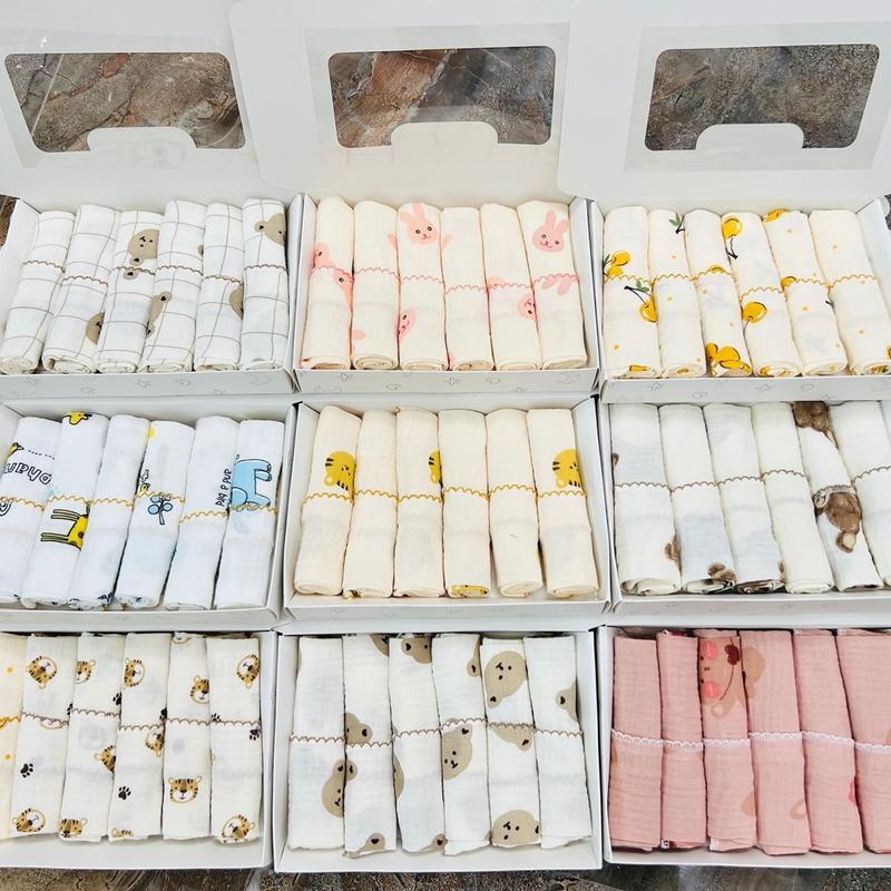 Sét 6 Khăn Sữa Muslin Boona Cao cấp Cho Bé Sơ Sinh 3